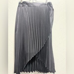 White House Black Market Metallic Black Blouse